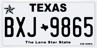 TX license plate BXJ9865
