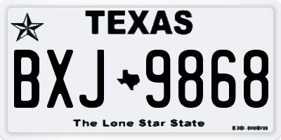 TX license plate BXJ9868