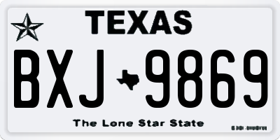 TX license plate BXJ9869
