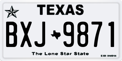 TX license plate BXJ9871