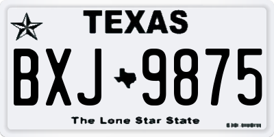 TX license plate BXJ9875