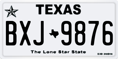 TX license plate BXJ9876