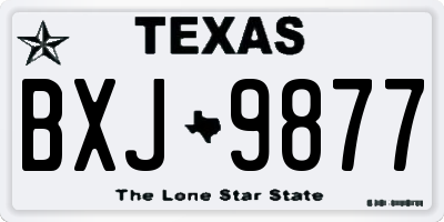 TX license plate BXJ9877