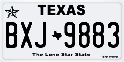 TX license plate BXJ9883