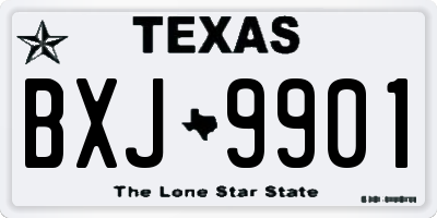 TX license plate BXJ9901