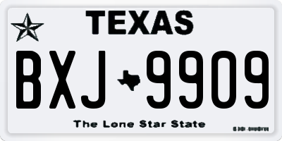 TX license plate BXJ9909
