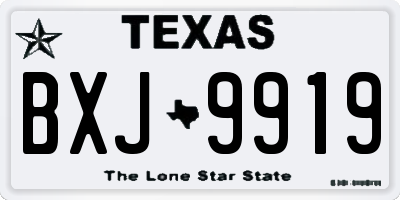 TX license plate BXJ9919