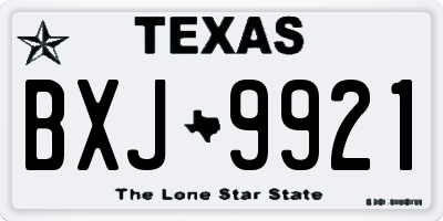 TX license plate BXJ9921