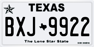TX license plate BXJ9922