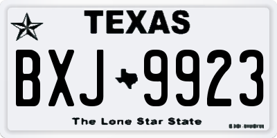 TX license plate BXJ9923