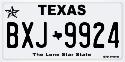 TX license plate BXJ9924