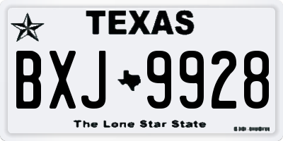 TX license plate BXJ9928