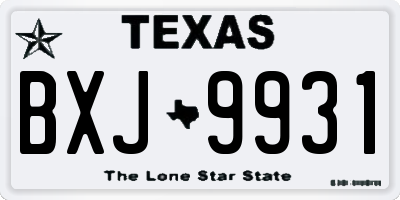 TX license plate BXJ9931