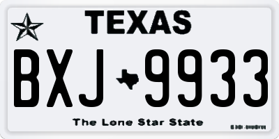 TX license plate BXJ9933