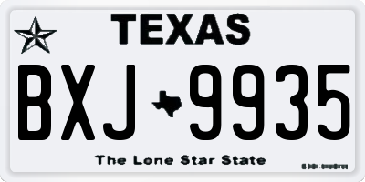TX license plate BXJ9935