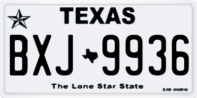 TX license plate BXJ9936