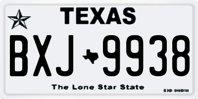 TX license plate BXJ9938