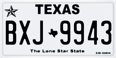TX license plate BXJ9943