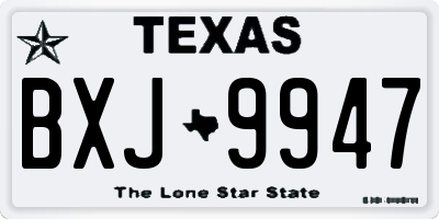 TX license plate BXJ9947