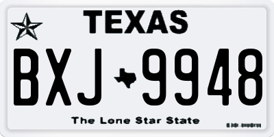 TX license plate BXJ9948