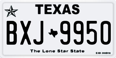 TX license plate BXJ9950