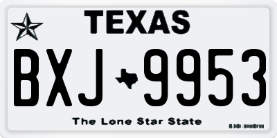 TX license plate BXJ9953