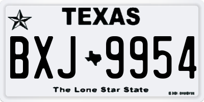 TX license plate BXJ9954