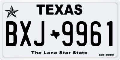 TX license plate BXJ9961