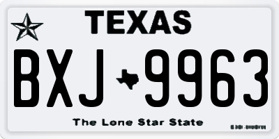 TX license plate BXJ9963