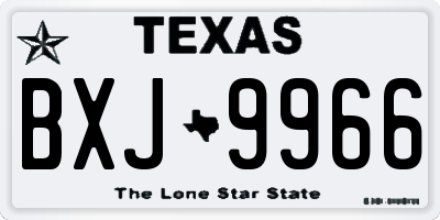 TX license plate BXJ9966