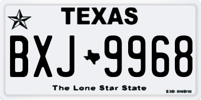 TX license plate BXJ9968