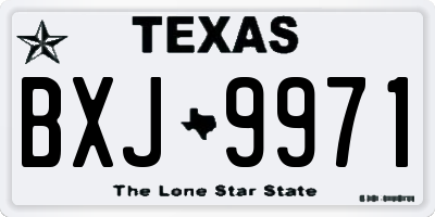 TX license plate BXJ9971