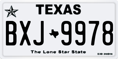 TX license plate BXJ9978