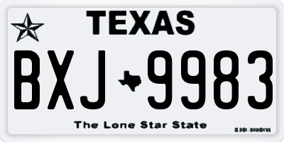 TX license plate BXJ9983