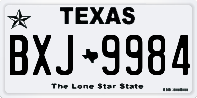 TX license plate BXJ9984