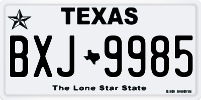 TX license plate BXJ9985