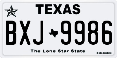 TX license plate BXJ9986