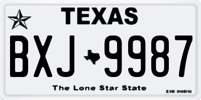 TX license plate BXJ9987
