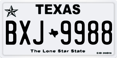 TX license plate BXJ9988