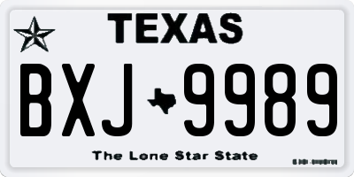TX license plate BXJ9989