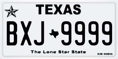 TX license plate BXJ9999
