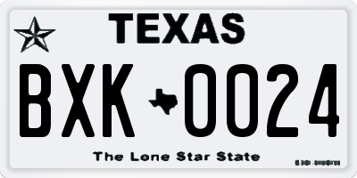 TX license plate BXK0024