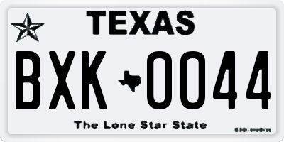 TX license plate BXK0044