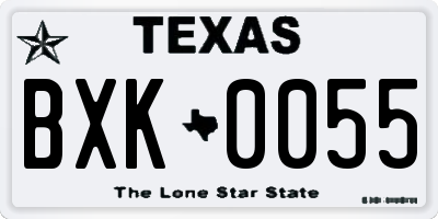 TX license plate BXK0055