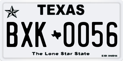 TX license plate BXK0056