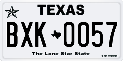 TX license plate BXK0057