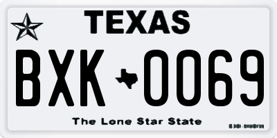 TX license plate BXK0069