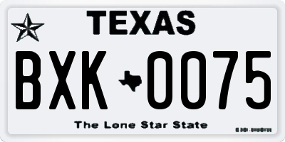 TX license plate BXK0075