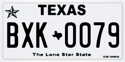 TX license plate BXK0079