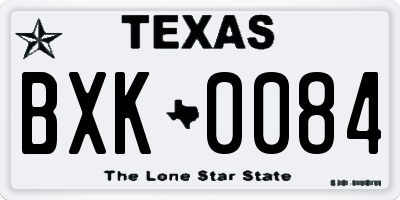 TX license plate BXK0084